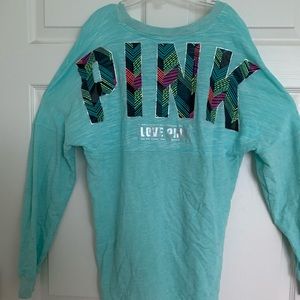 VS Pink blue long sleeve tee